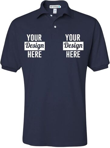INK STITCH Men 437msr Custom Stitching Embroidery Logo Texts SpotShield Polo Shirts in Kuwait