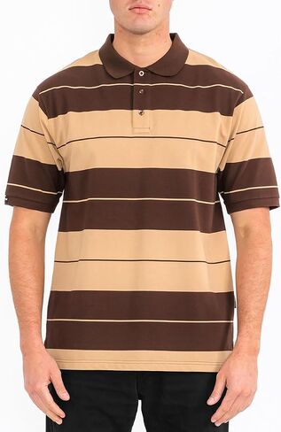Weiv Men's Pique Polo Short Sleeve Shirt Midweight Cotton Blend Button Down in Kuwait