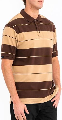 Weiv Men's Pique Polo Short Sleeve Shirt Midweight Cotton Blend Button Down in Kuwait