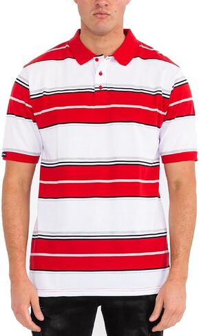 Weiv Men's Pique Polo Short Sleeve Shirt Midweight Cotton Blend Button Down in Kuwait