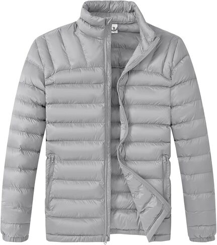 BGOWATU Men's Lightweight Packable Puffer Jacket Warm Winter Jacket for Men Down Alternative Puffy Coat in Kuwait