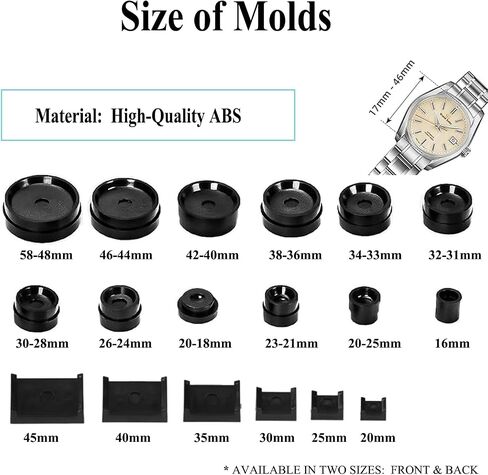 Watch Press Tool, Watch Crystal Press, Set Back Case Closer, Metal Watch Back Case Press, Watch Battery Replacement Tool with Cleaning Cloth and 12pcs Dies for Round Watch Dials in Saudi Arabia