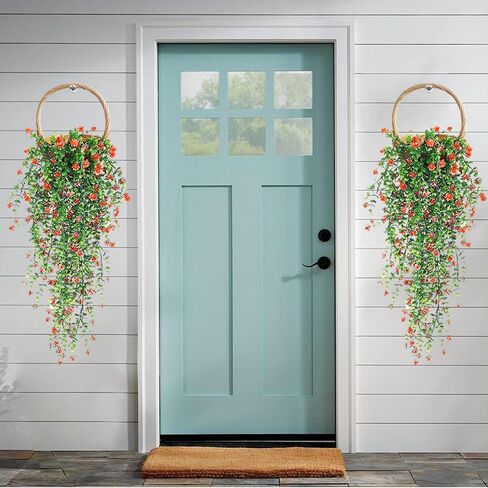 Artificial Hanging Flowers, 3 Pcs Fake Hanging Plants, Artificial Vines for Outdoors, Fake Ivy Vine UV Resistant No Fade Faux Plants for Indoor Decoration Outside Garden Patio Yard Greenery Decor in Saudi Arabia