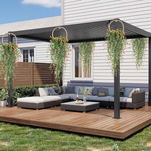 Artificial Hanging Flowers, 3 Pcs Fake Hanging Plants, Artificial Vines for Outdoors, Fake Ivy Vine UV Resistant No Fade Faux Plants for Indoor Decoration Outside Garden Patio Yard Greenery Decor in Saudi Arabia