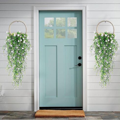 Artificial Hanging Flowers, 3 Pcs Fake Hanging Plants, Artificial Vines for Outdoors, Fake Ivy Vine UV Resistant No Fade Faux Plants for Indoor Decoration Outside Garden Patio Yard Greenery Decor in Saudi Arabia