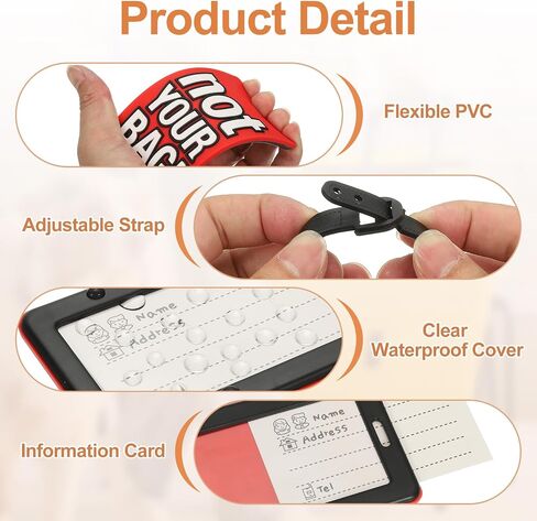 علامة أمتعة Patikil (وليس حقيبتك) ، PVC Funny Travel Facage Bag Tag Tage Label للنساء ، الأرجواني in Saudi Arabia