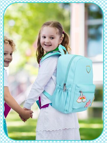 Preppy Backpack for Girls Back to School Gift School Book Backpack with Rainbow Chenille Patches(Pink) in Saudi Arabia