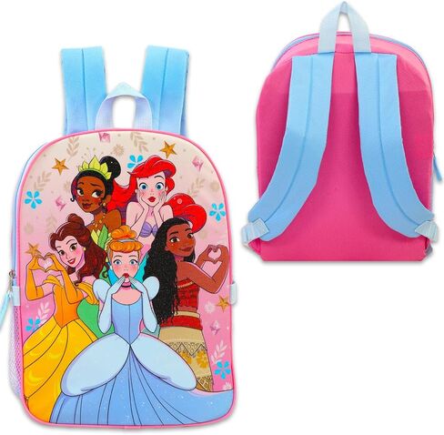 Disney Princess Backpack and Lunch Box Set - Bundle with 15" School Bag, Lunch Bag, Water Bottle, Stickers, More | Disney Princess Backpack with Lunchbox for Girls, Kids in Saudi Arabia