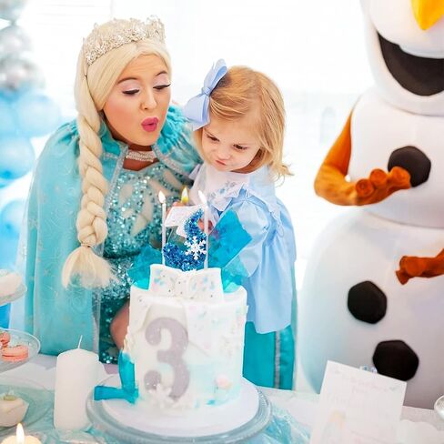 Blue Snowflake Number 3 Birthday Candle Frozen Themed Cake Candles Glitter Number 3 Candle Cake Topper Blue White Snow Winter Holiday 3rd Candles for Kids Adults Birthday Wedding Party Supplies in Saudi Arabia