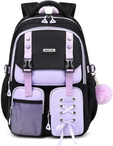 Girls Backpack,Lightweight Durable Backpack,Water-Resistant Elementary Middle High School Cute Large Backpacks Travel Daypack with Reflective Stripes in Saudi Arabia