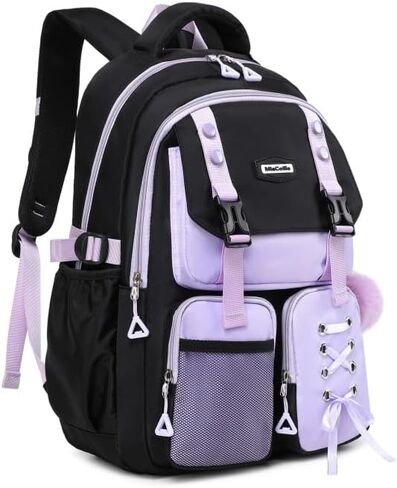 Girls Backpack,Lightweight Durable Backpack,Water-Resistant Elementary Middle High School Cute Large Backpacks Travel Daypack with Reflective Stripes in Saudi Arabia