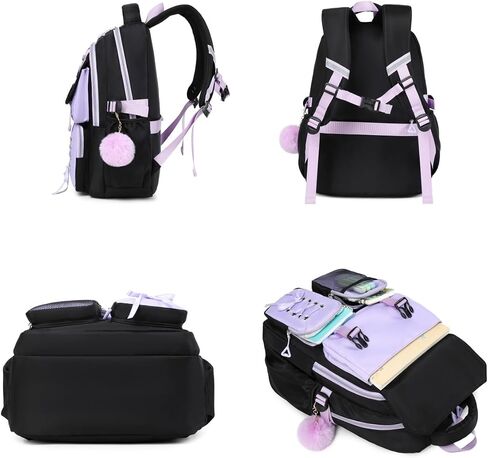 Girls Backpack,Lightweight Durable Backpack,Water-Resistant Elementary Middle High School Cute Large Backpacks Travel Daypack with Reflective Stripes in Saudi Arabia