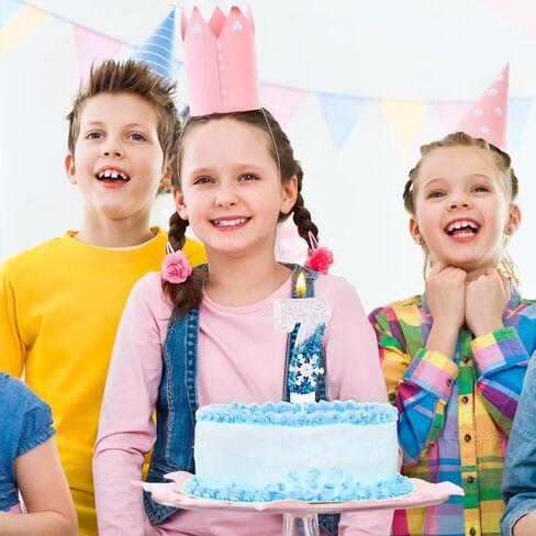 Blue Snowflake Number 3 Birthday Candle Frozen Themed Cake Candles Glitter Number 3 Candle Cake Topper Blue White Snow Winter Holiday 3rd Candles for Kids Adults Birthday Wedding Party Supplies in Kuwait