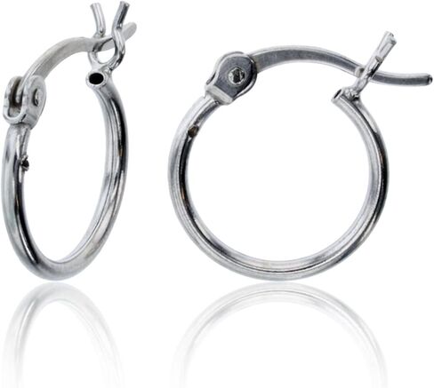 Solid 925 Sterling Silver High Polished Hypoallergenic Hoop Earring Set for Women | 1.25mm- 4mm Thick Hoops | Secure Clip Top Closure | Shiny Classic Earrings, 10mm-70mm in Saudi Arabia
