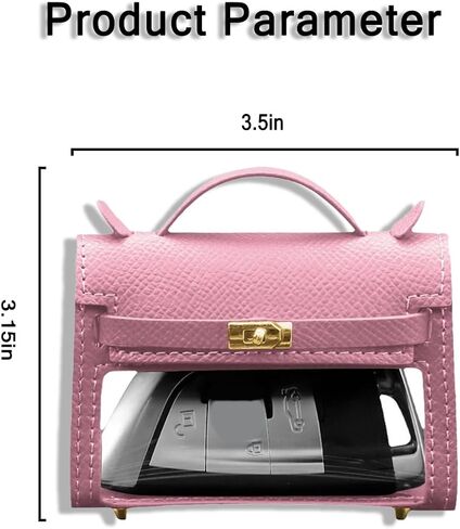 Besulen Mini Creative Car Care Case ، لطيفة صغيرة رائعة من جلود المفاتيح من الجلد الشفافة ، محفظة Handbag ، محفظة محفظة للماء ، محفظة للنساء (Pink) in Saudi Arabia
