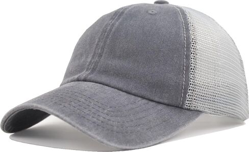 مريح القبعات البيسبول الشاحنة العتيقة- M/L/XL/XXL الرجال الرجال غير المنظمة غسيل أبي الغسيل | Snapback | التاج الناعم | شبكة ناعمة in Kuwait