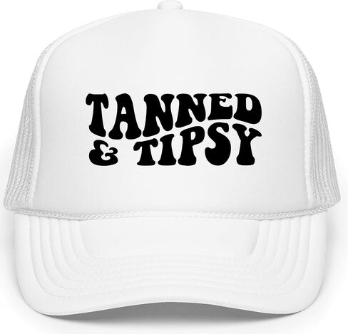 Fun Tan & Tipsy Trucker Hat for Women Summer Foam Front Classic 5 Panel Mesh Snapback in Saudi Arabia
