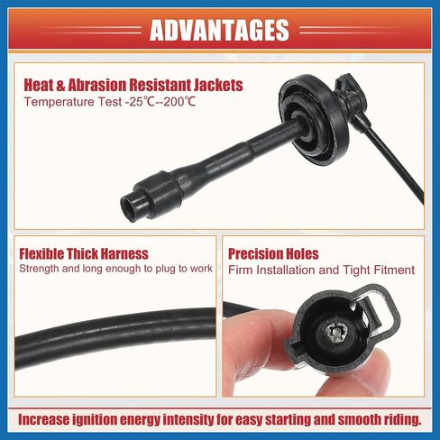 Car Spark Clop Coil Wires Ignition Coil Harness Cable 5mm Fit to Toyota Corolla L4 1.8L 1998-2002 - Pack of 4 Item Bublication in Saudi Arabia