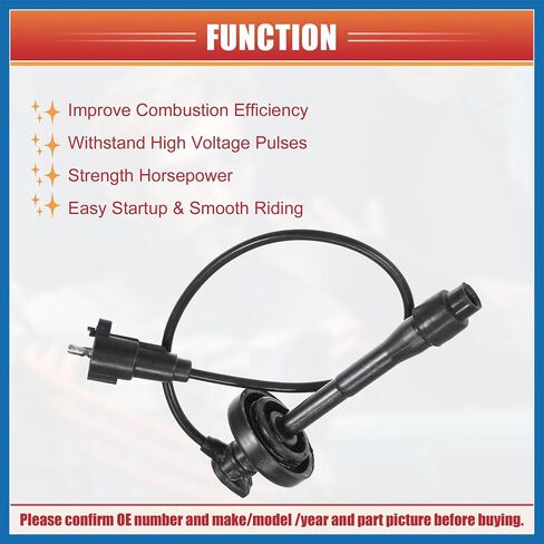 Car Spark Clop Coil Wires Ignition Coil Harness Cable 5mm Fit to Toyota Corolla L4 1.8L 1998-2002 - Pack of 4 Item Bublication in Saudi Arabia