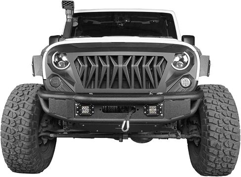 Hoke Road Ofrroad Steel Steel Pubular Prity W/Winch Plate & LED Lights for 2007-2018 Jeep Wrangler JK & Unlimited 2/4 Doors in Kuwait