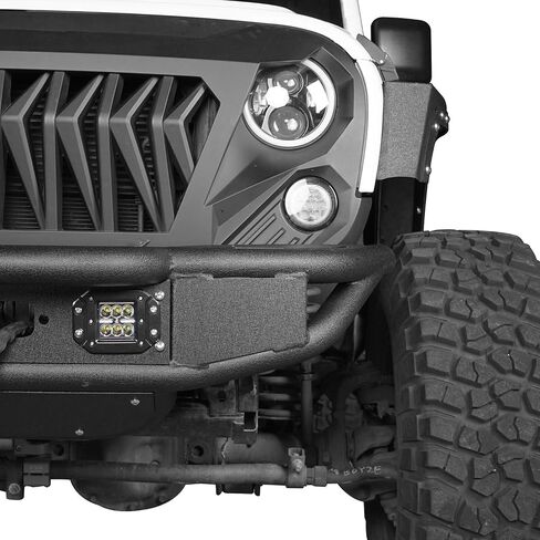 Hoke Road Ofrroad Steel Steel Pubular Prity W/Winch Plate & LED Lights for 2007-2018 Jeep Wrangler JK & Unlimited 2/4 Doors in Kuwait