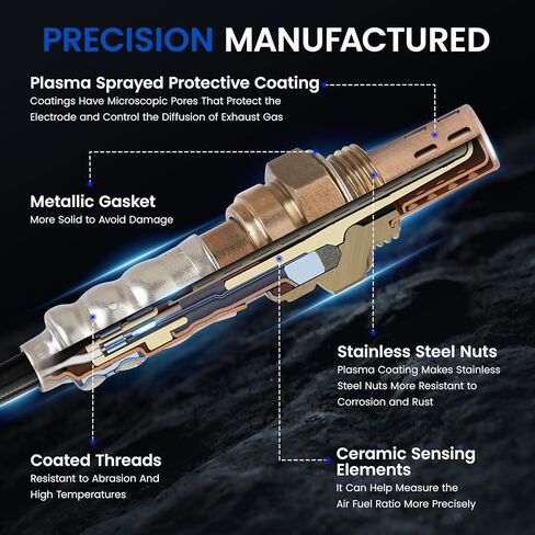 Oxygen O2 Sensor 15717 Compatible with Fo rd E150 E250 Explorer F150,Lin-coln Continental Town Car,15716,15664 Up and Downstream Replacement Oxygen Sensor for Maz-da Mercury Mountaineer,2PCS in Kuwait
