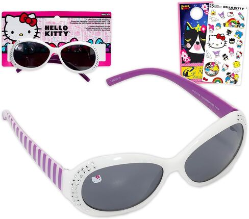SANRIO Hello Kitty Sunglasses for Kids Set - Bundle with Stylish, Comfortable & Durable Hello Kitty Sunglasses Plus Stickers, More | UV-Protection Accessories for Girls in Saudi Arabia