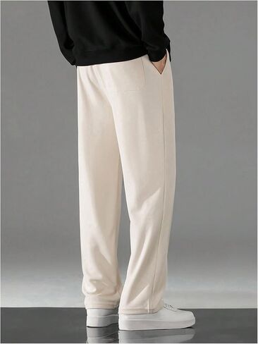 SHENHE Men's Drawstring Waist Pants Pleated Straight Leg Loose Casual Pants with Pockets in Saudi Arabia
