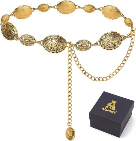 الحزام الغربي Alabasta للنساء ، أحزمة سلسلة Concho للفساتين جينز Country Concert Outfit in Kuwait