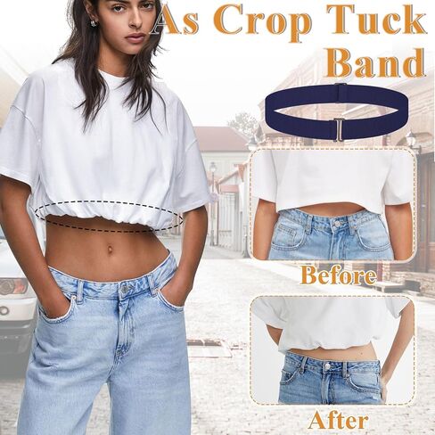 3 Pack Belts for Women, No Show Stretch Belt with Flat Buckle, Adjustable Elastic Waist Belt, Women's Belts for Jeans, Pants, Dresses, Invisible Belt Set for Women - Black, Blue, Khaki in Saudi Arabia