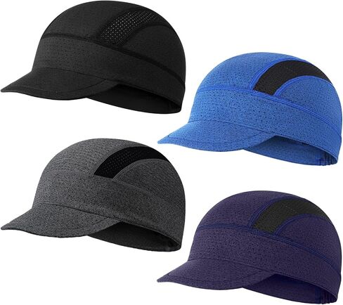 Jenpen 4 PCS Cycling Cap و Cooling Skull Cap Helmet Liner و Lightweight Mesh Under Cycling Motorcycle Hat Hat Liner for Men Women in Kuwait