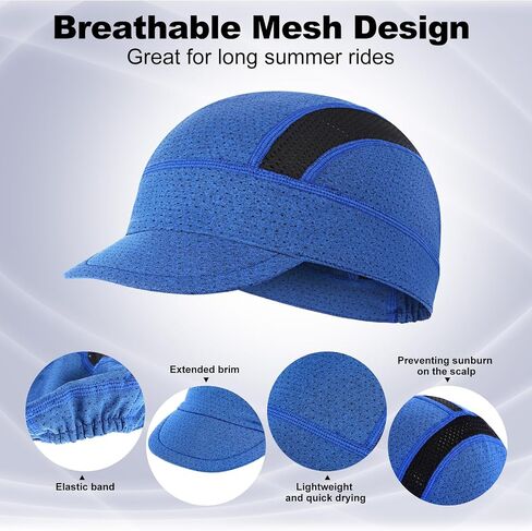 Jenpen 4 PCS Cycling Cap و Cooling Skull Cap Helmet Liner و Lightweight Mesh Under Cycling Motorcycle Hat Hat Liner for Men Women in Kuwait