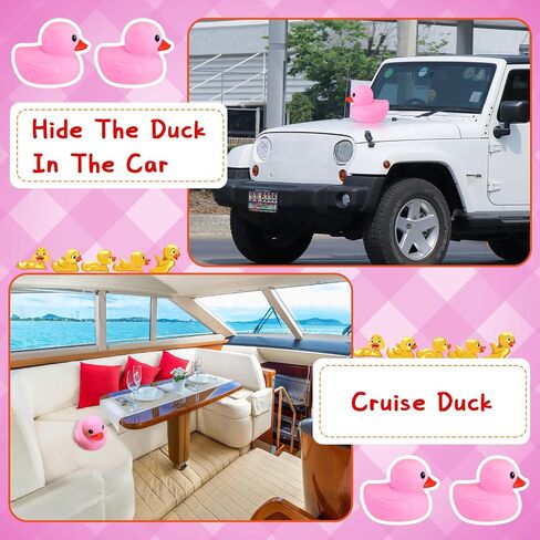 Honoson 6.89 Inch Giant Rubber Duck Big Rubber Duck Large Duck Bath Toy with Squeaky Sound for Summer Baby Shower Birthday Party Favor Gift (Pink) in Saudi Arabia