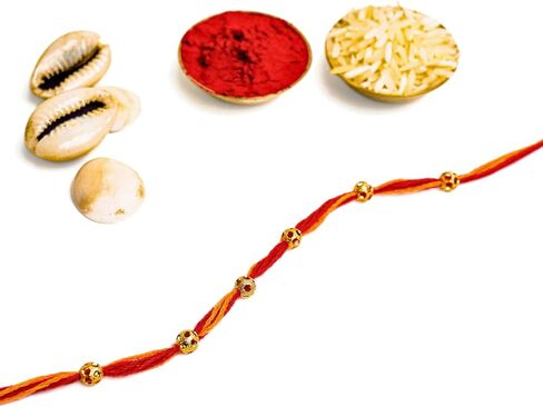 Meezo Premium Handcrafted Rakhi for Brother | Traditional Indian Raksha Bandhan Rakhi | Ethnic Rakhi for Bhai | Rakhi Gift for Brother in USA in Saudi Arabia