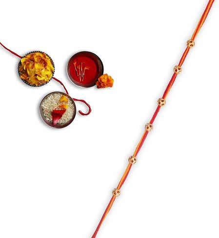 Meezo Premium Handcrafted Rakhi for Brother | Traditional Indian Raksha Bandhan Rakhi | Ethnic Rakhi for Bhai | Rakhi Gift for Brother in USA in Saudi Arabia