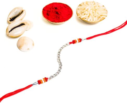 Meezo Premium Handcrafted Rakhi for Brother | Traditional Indian Raksha Bandhan Rakhi | Ethnic Rakhi for Bhai | Rakhi Gift for Brother in USA in Saudi Arabia