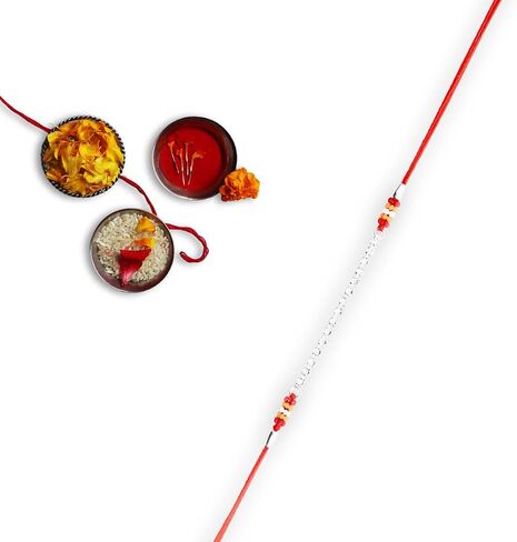 Meezo Premium Handcrafted Rakhi for Brother | Traditional Indian Raksha Bandhan Rakhi | Ethnic Rakhi for Bhai | Rakhi Gift for Brother in USA in Saudi Arabia