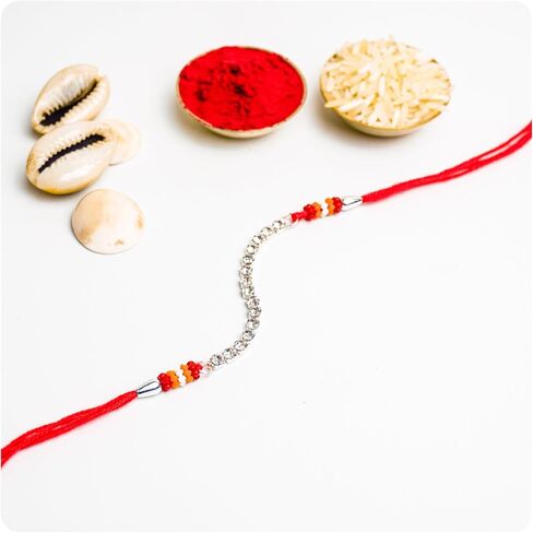 Meezo Premium Handcrafted Rakhi for Brother | Traditional Indian Raksha Bandhan Rakhi | Ethnic Rakhi for Bhai | Rakhi Gift for Brother in USA in Saudi Arabia