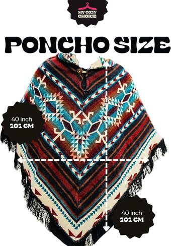 Adult Ponchos with Hood for Men – Alpaca Mens Poncho with Hood – Ponchos for Men – Traditional Alpaca Poncho in Kuwait