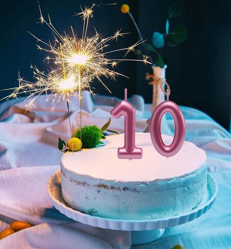 2.35 Inch Blue 10 Birthday Candles, 3D Diamond Number 10th Cake Topper for Boys Girls Birthday Party Decorations Theme Party in Saudi Arabia