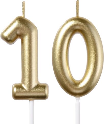 2.35 Inch Blue 10 Birthday Candles, 3D Diamond Number 10th Cake Topper for Boys Girls Birthday Party Decorations Theme Party in Kuwait