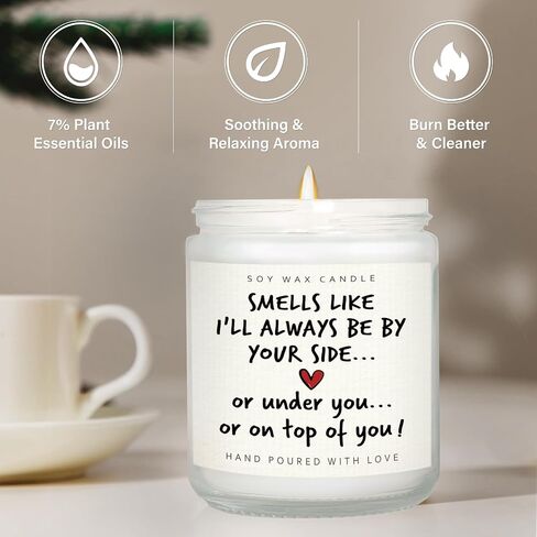 Shqiueos Anniversary Funny Gifts for Men Women Candle Lavender Scented 7 Oz, I Love You Gift for Him Her, Romantic Birthday Present for Boyfriend Girlfriend Couples Husband Wife Christmas Valentines in Saudi Arabia