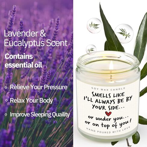 Shqiueos Anniversary Funny Gifts for Men Women Candle Lavender Scented 7 Oz, I Love You Gift for Him Her, Romantic Birthday Present for Boyfriend Girlfriend Couples Husband Wife Christmas Valentines in Saudi Arabia