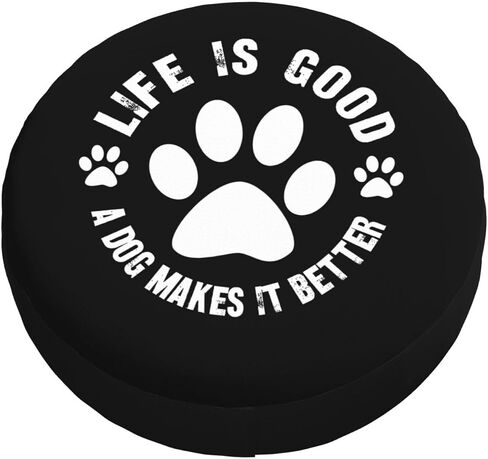 Life is Good A Dog Makes It Better Funny Tire Cover Universal Fit Spare Tire Protector for Truck, SUV, Trailer, Camper, Rv in Saudi Arabia
