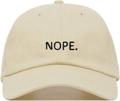 Nope Baseball Hat, Embroidered Dad Cap, Unstructured Soft Cotton, Adjustable Strap Back (Multiple Colors) in Kuwait