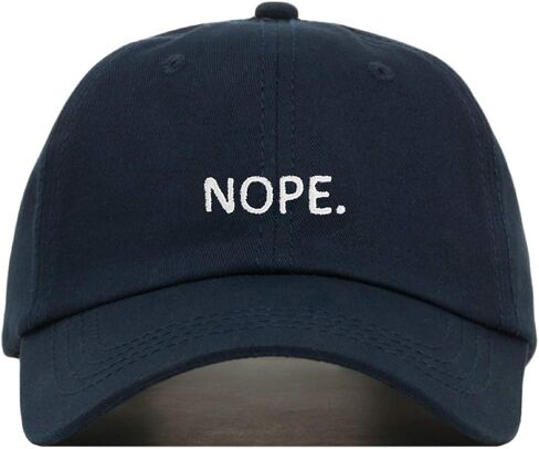 Nope Baseball Hat, Embroidered Dad Cap, Unstructured Soft Cotton, Adjustable Strap Back (Multiple Colors) in Kuwait