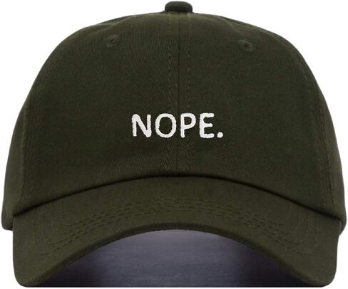 Nope Baseball Hat, Embroidered Dad Cap, Unstructured Soft Cotton, Adjustable Strap Back (Multiple Colors) in Kuwait