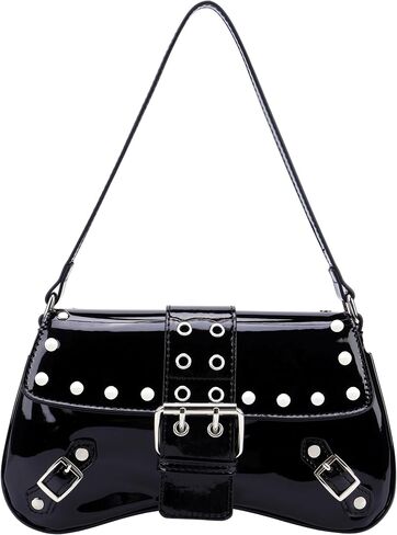 حقيبة كتف Ayliss Women's Latter Presh Y2K Handbag Proget Punk Hobo Presh مع Buckle Top Handle Handle Club العصرية Bag Club in Saudi Arabia