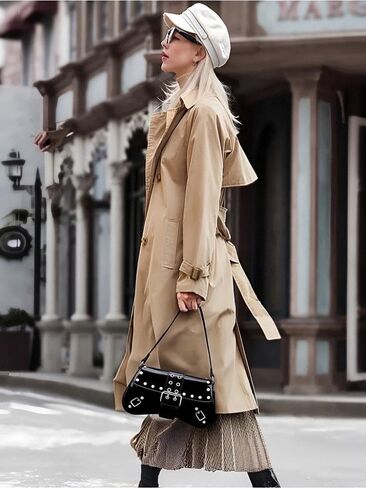 حقيبة كتف Ayliss Women's Latter Presh Y2K Handbag Proget Punk Hobo Presh مع Buckle Top Handle Handle Club العصرية Bag Club in Saudi Arabia
