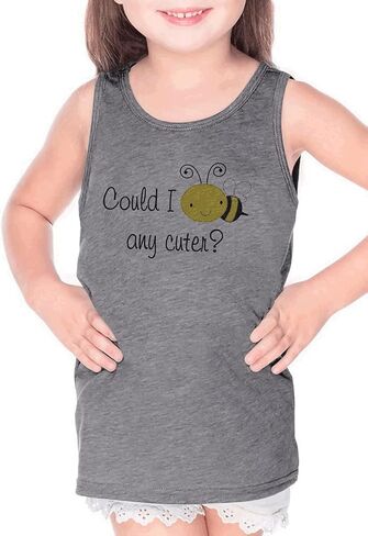 7 ate 9 Apparel Kids Could I Bee Any Cuter? Funny Grey Tank Top in Saudi Arabia